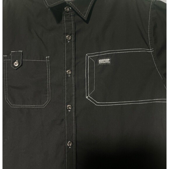 Most Official Seven M07 Men’s Shirt Medium Black Button Up Utility Style - Picture 2 of 4